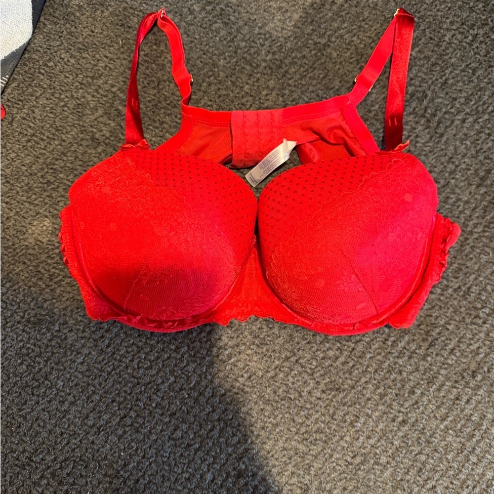 Cacique Vibrant Red Lace Bra